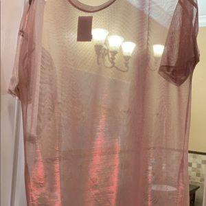 Lot of 2 red and gold see through shirt.